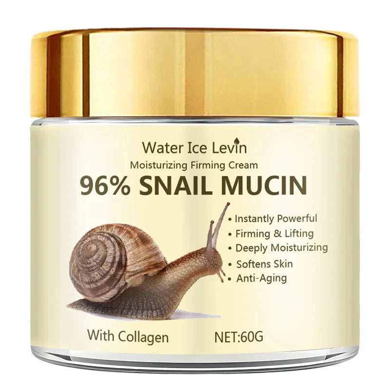 Snail Mucin Firming Cream with 96% Extract - Moisturizer for Lifting, Wrinkle Reduction & Deep Hydration. Qme GOLD 60g