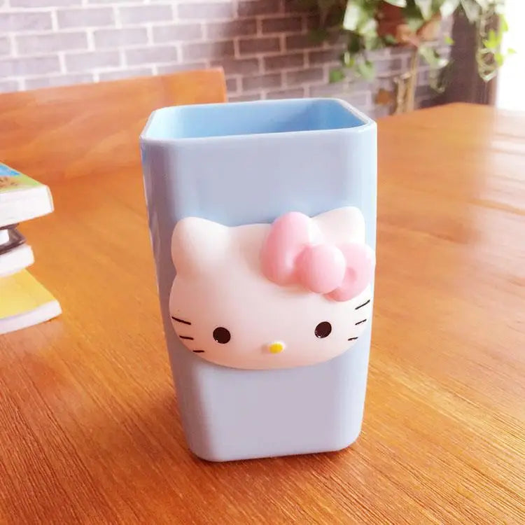 Hello Kitty Cup Shock-resistant Creative Couple's Mouthwash Plastic Qme 3