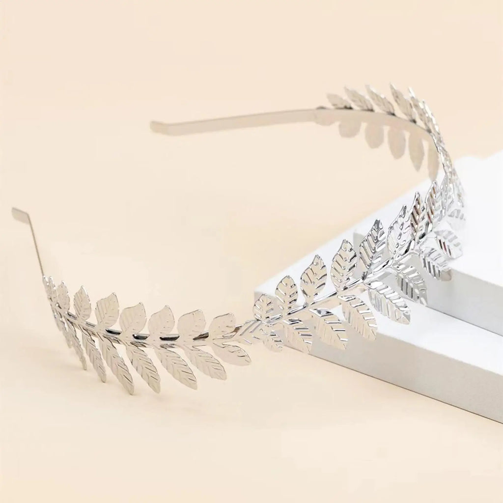 Gold Leaves Headband Elegant Aesthetic Boho Greek Gold Leaves Women Headband for Ladies Girls Girlfriend Bride Wedding Cosplay Qme