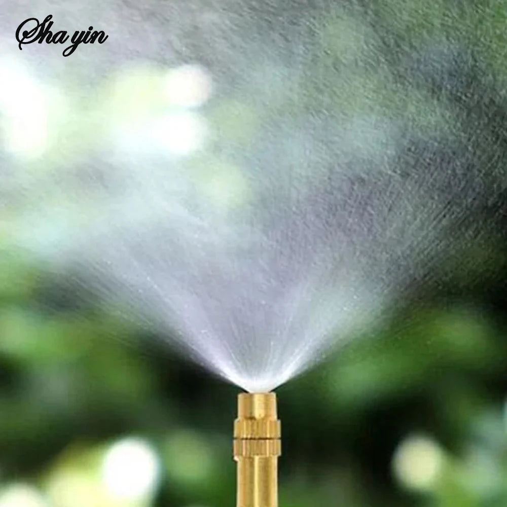 5pcs/10pcs Adjustable Copper Atomizing Nozzle Accessory Connector For Balcony, Garden, Potted Plants And Flower Watering Qme