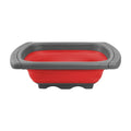 Fruit Vegetable Washing Basket Foldable Strainer Silicone Colander Qme Red