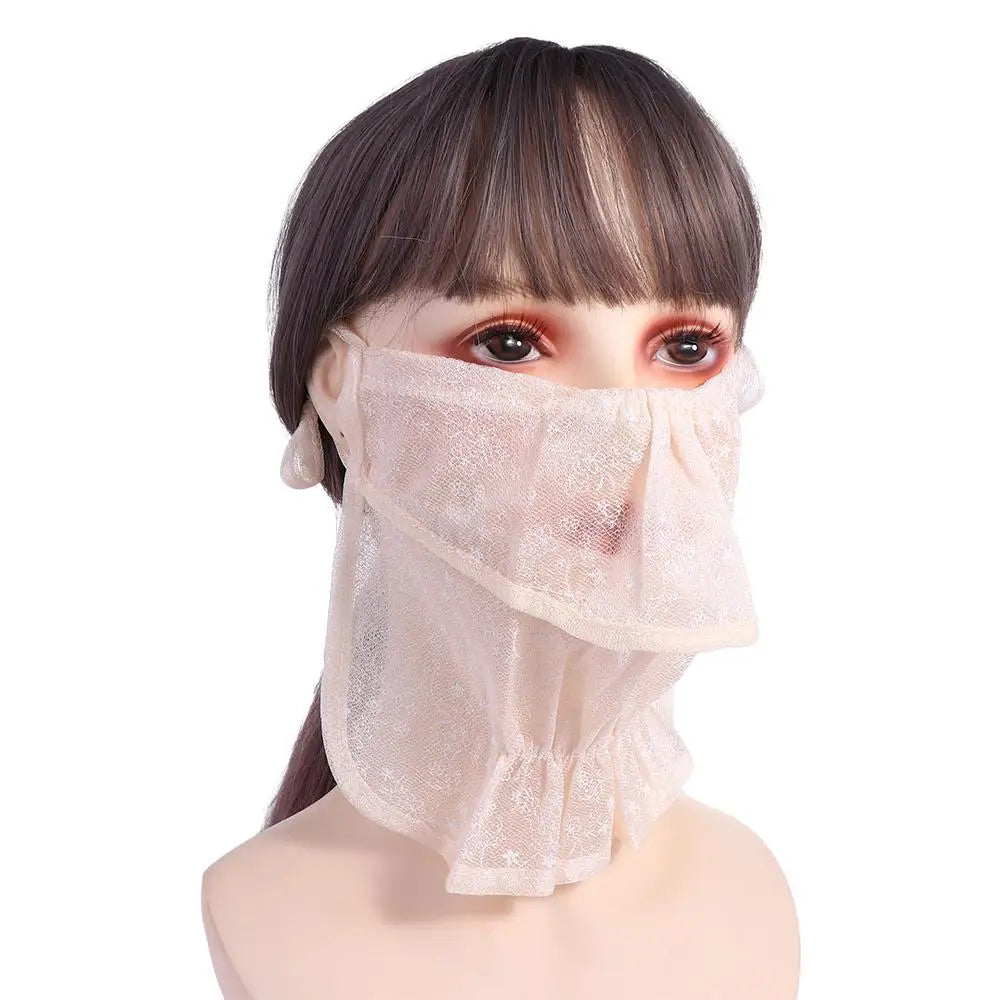 Neck Wrap Cover Breathable Fishing For Women Hiking Outdoor Sports Sunscreen Neck Scarf Face Scarves Face Cover Ice Silk Mask Qme beige