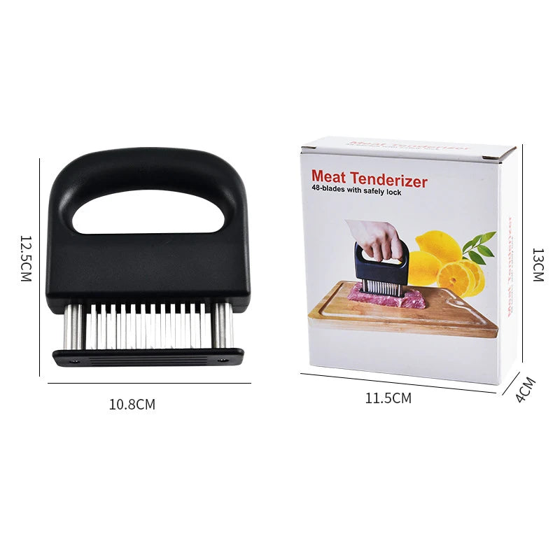 1PCS 48-pin Meat Tenderizer Stainless Steel Steak Tenderizer Kitchen Tools BBQ Beef Floss Needles Meat Stick Meat Patty Maker Qme