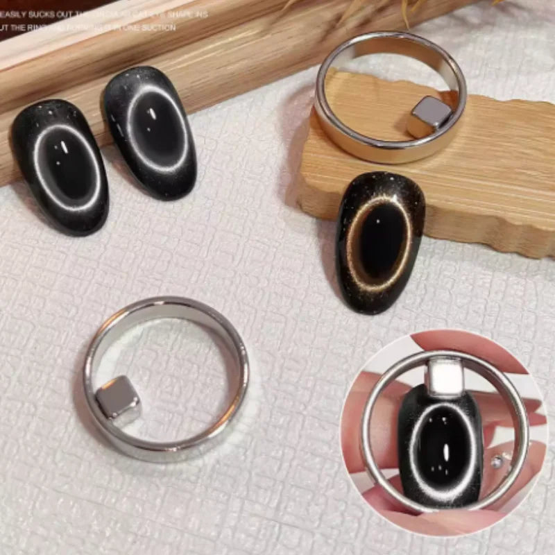 Round Hole Cat Eye Magnet Strong Magnetic Rings for Creating Hollow Y Olive Nail Cat eye Designs Set Qme