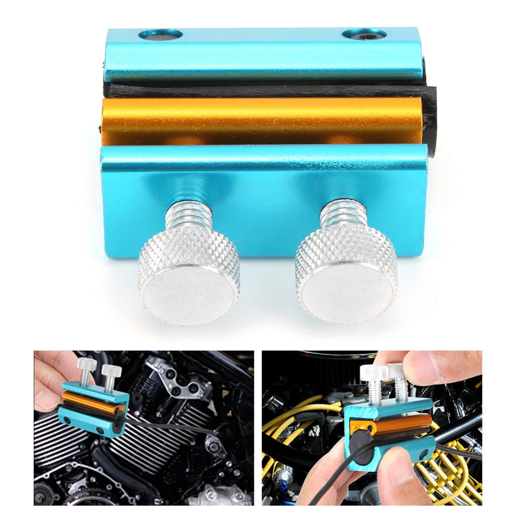 Cable Luber Lubrication Tool Motorcycle Dual Cable Oiler Luber Lubricator Tool Aluminium Rubber Modification for ATV Cable Oiler Qme