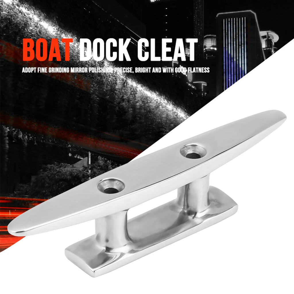 Stainless Boat Cleat 4 Inch Stainless Steel Boat Mooring Dock Deck Rope Cleat for Marine Yacht Boat Mooring Cleat Marine Cleat Qme