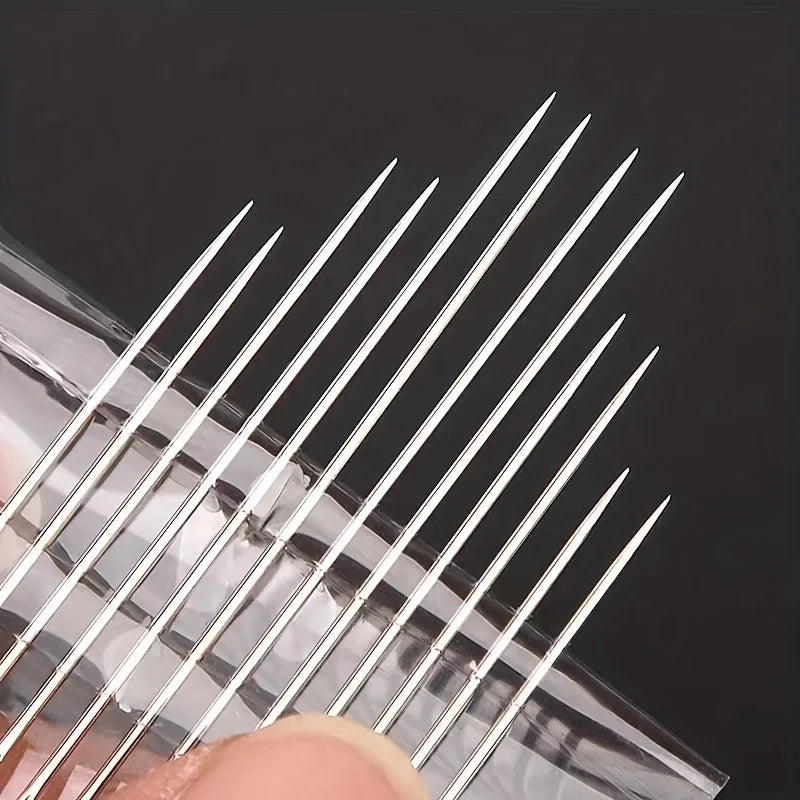 A set of 12 household non threading needles, used by the elderly to sew clothes with handmade blind needles Qme