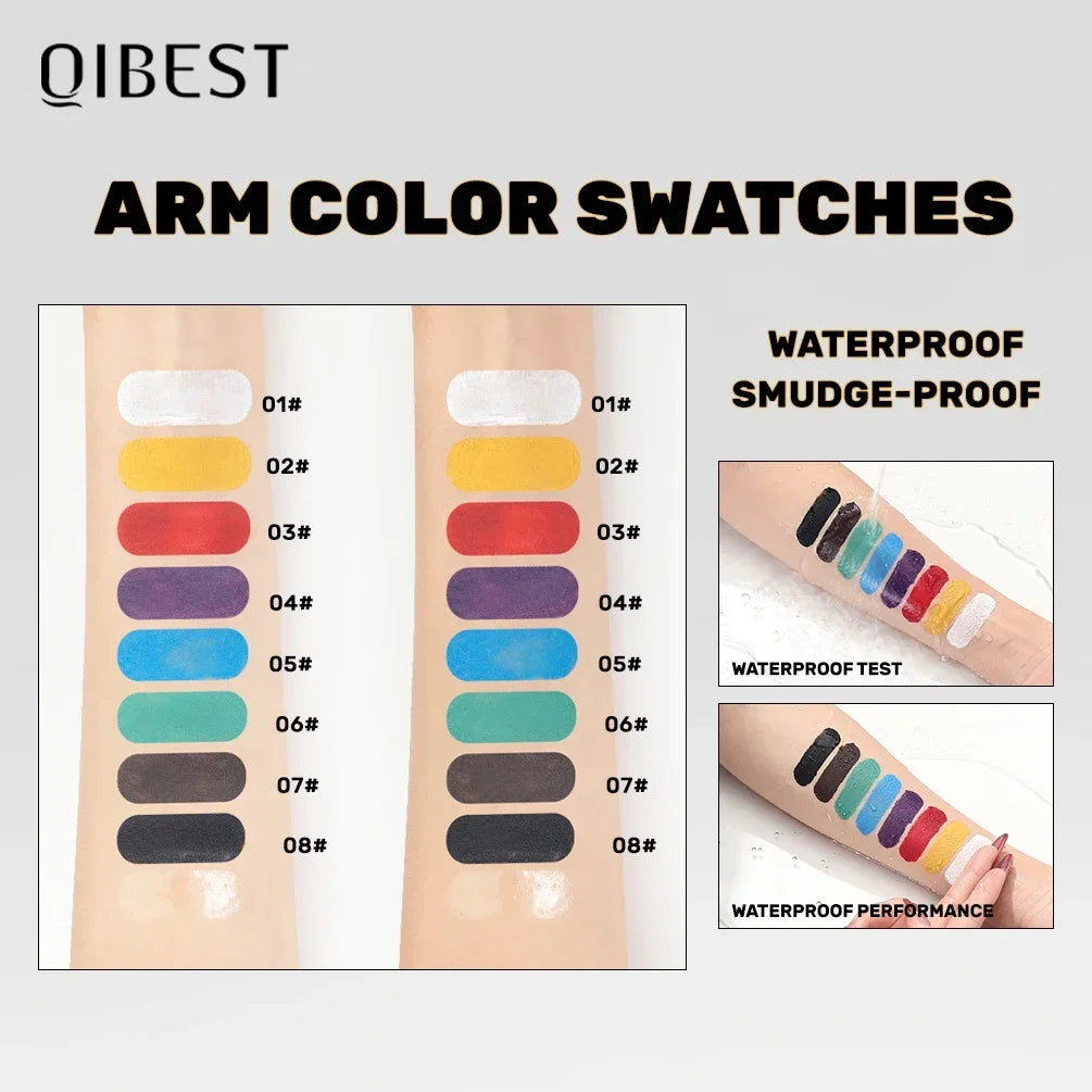 QIBEST Double Ended Transparent Eyebrow Gel And Tinted Eyebrow Cream Mascara Waterproof Long Lasting Eyebrow Makeup Brow Glue Qme
