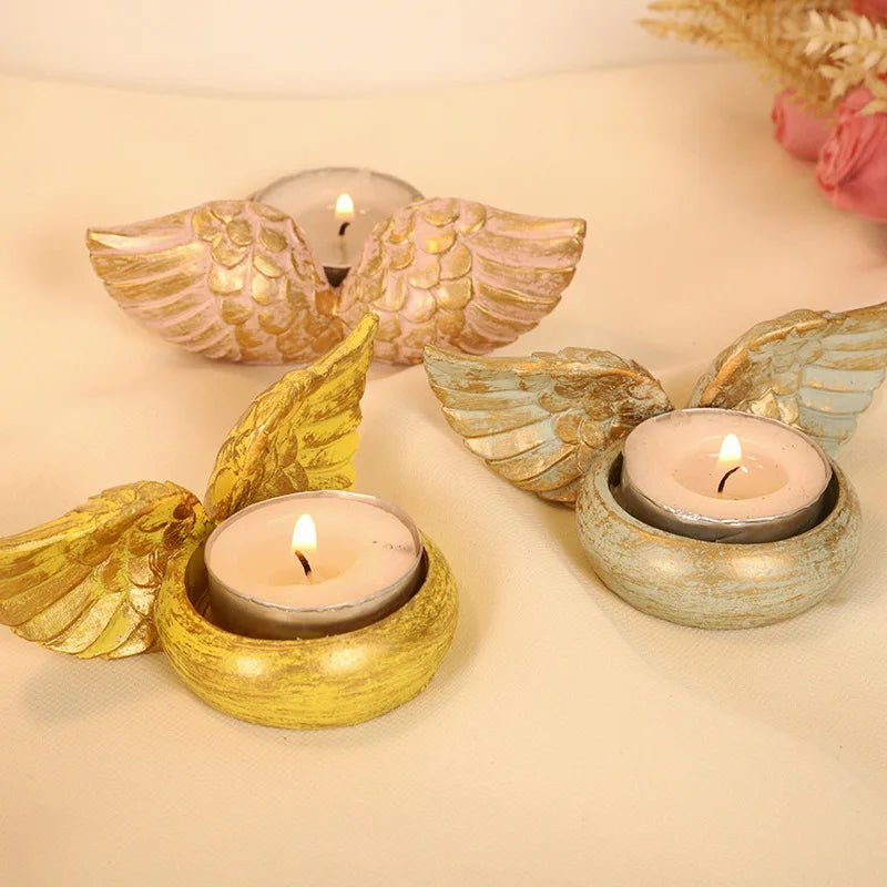Retro Angel Wing Resin Candle Cup Classic Home Decoration Ornament Qme