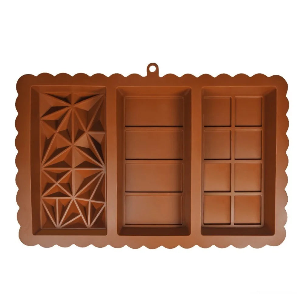 3-in-1 Silicone Chocolate Bar Mold Dubai Luxury Candy Break Apart Qme