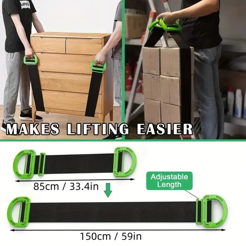 1/2pcs Furniture Moving Straps Heavy-duty Furniture Easy Transport Carry Belt Adjustable Heavy Things Lifting Secure Moving Tool Qme