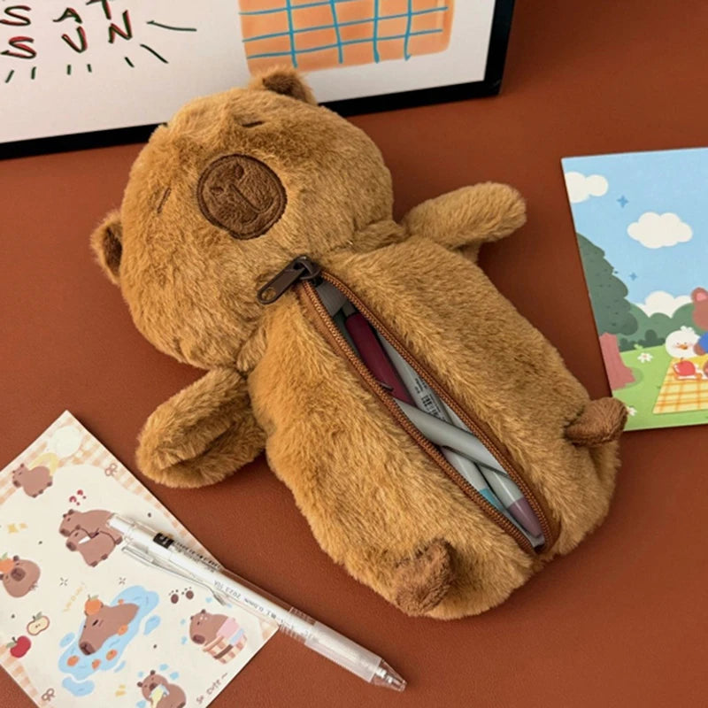 CAPYBARA Plush Pencil Case Large Capacity-cute Cartoon School Qme