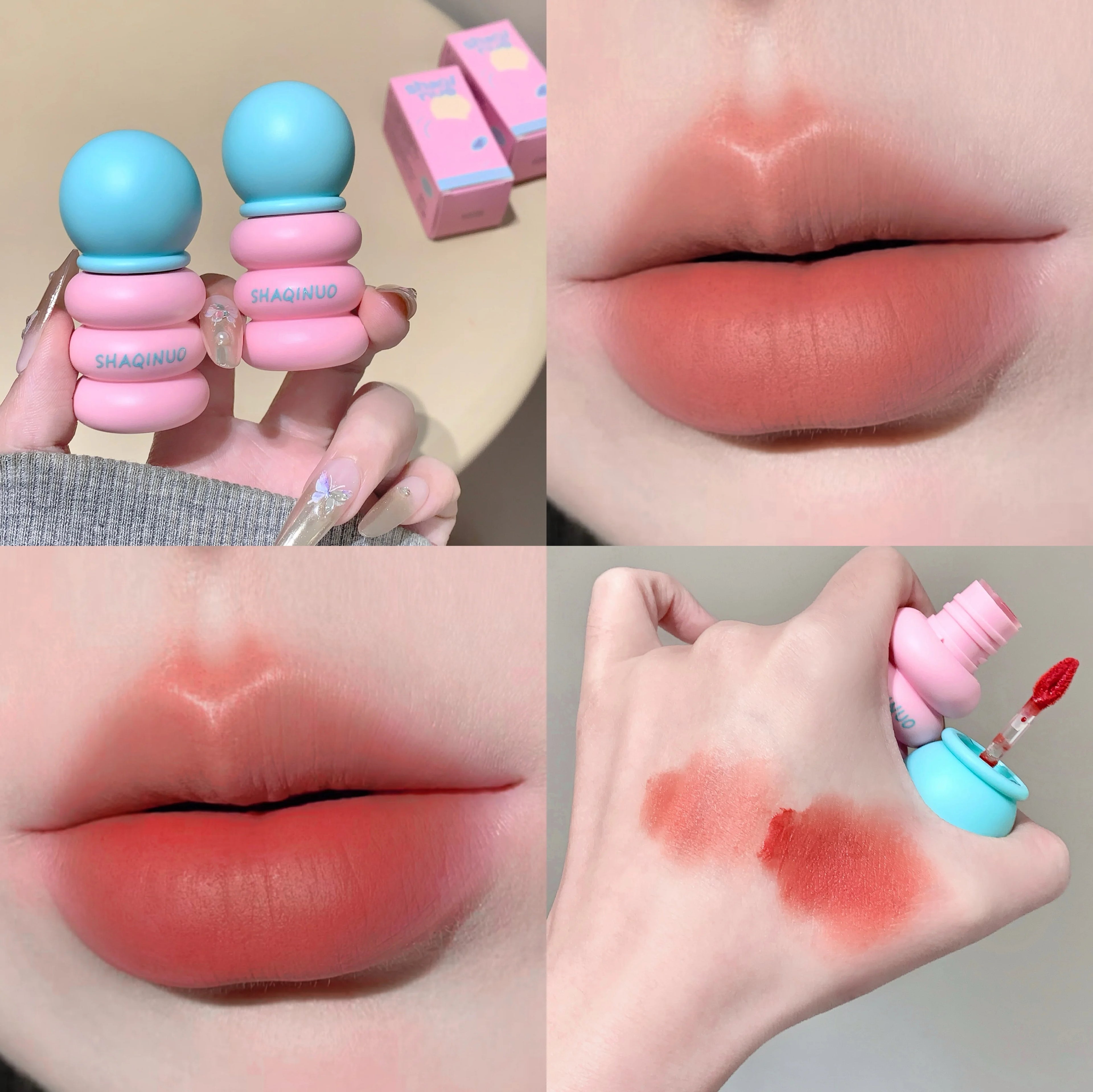 SHAQINUO Matte Lip Clay Glaze Contrasting Colors Velvet Long-lasting Qme S9086-02