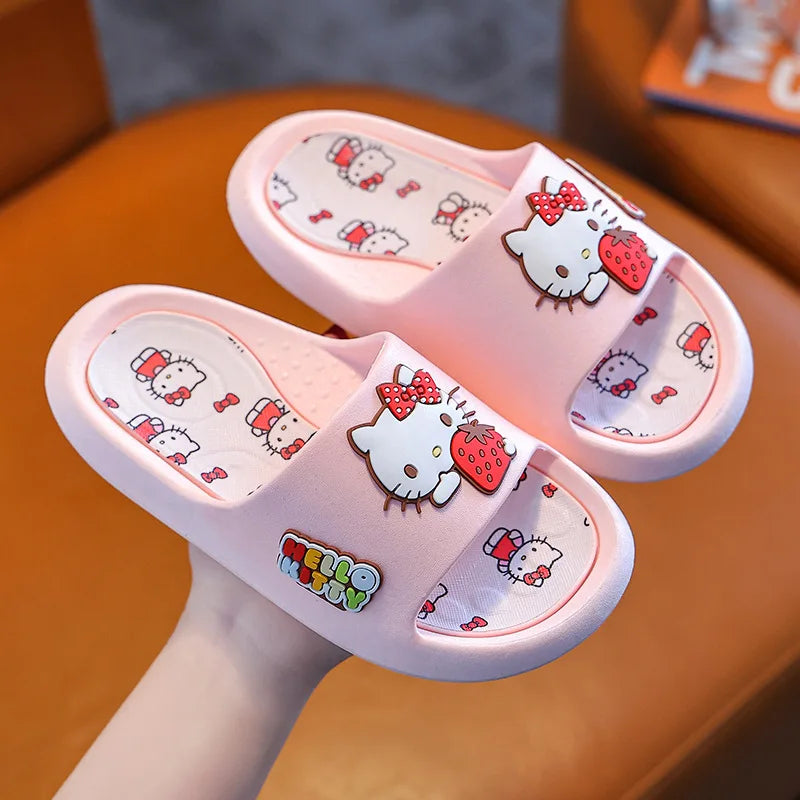 Hello Kitty Kuromi Cartoon Flip-Flops Cute, Non-Slip Flip-Flops for Students Melody Lightweight Home and Bathroom Flip-Flops Qme 1 21cm