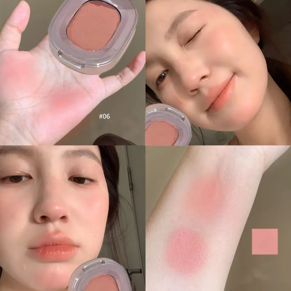 Velvet Cream Multi-Use Palette Low Saturation Contour Blush & Lip Tint Natural Matte Finish for Autumn Winter Nude Makeup Qme 06