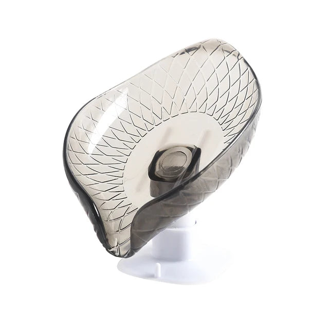 Leaf Shape Soap Box Drain Soap Holder Bathroom Accessories Suction Cup Soap Dish Tray Soap Dish For Bathroom Soap Container Qme Transparent Gray