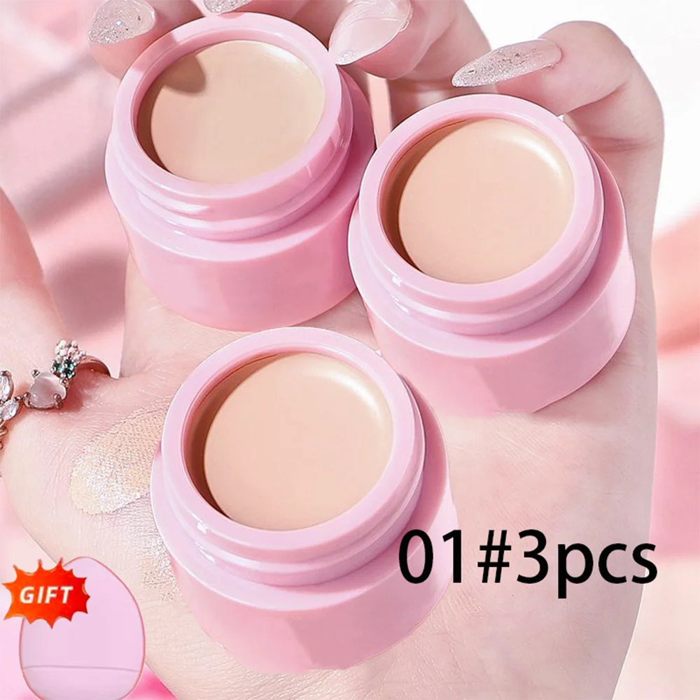 Buy 1 Get Full Coverage Concealer Cream Waterproof Long-lasting Qme 01-3 pcs
