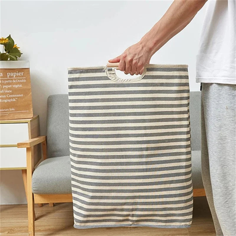 Waterproof Laundry Basket Cotton Linen Dirty Clothes Baskets Laundry Organizer Foldable Sundries Storage Bag Foldabling Hamper Qme