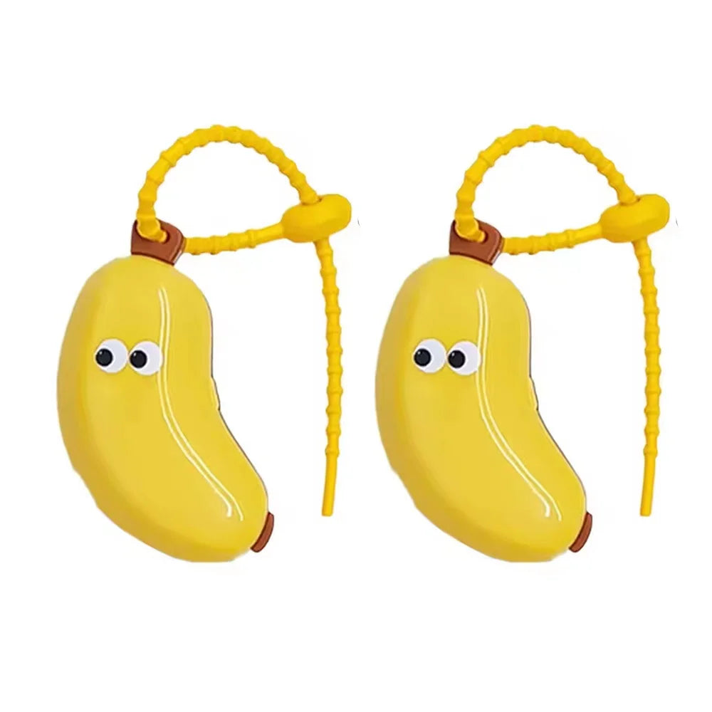 Portable Plastic Toothbrush Holder Waterproof Anti-Slip Features Must-Have Travel Hiking Camping Brush Case Cute Banana Design Qme 2pcs yellow
