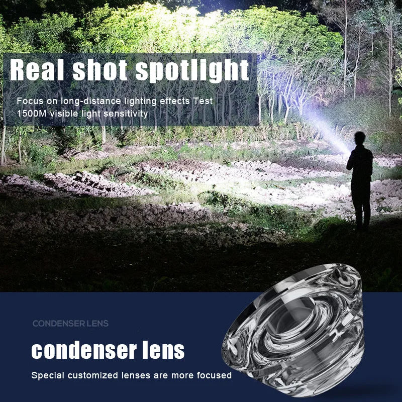 Outdoor Hiking Mini Portable Strong Light Small Flashlight USB Qme