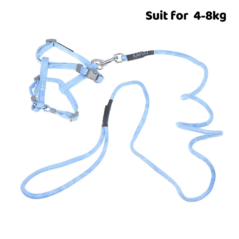 Kitten Harness Pet Traction Supplies Collar Small Cat Outdoor Leash Qme Blue M