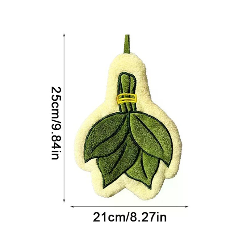 Drive Away Bad Luck Pomelo Leaves Hand Towel Quick Drying Soft Coral Fleece Hand Towel For Home Decor, Bathroom, And Kitchen Use Qme