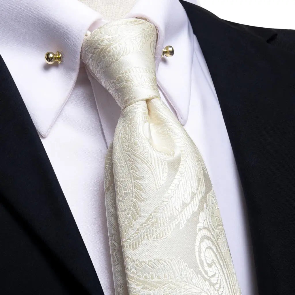 Hi-tie Luxury Teal Blue Wedding Necktie Men's Tie Glod Collar Pin Qme N-3229-CP-0001