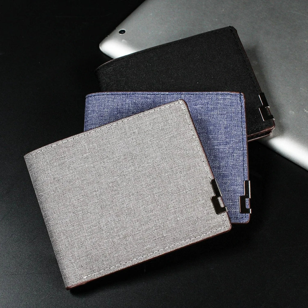 Denim Leather Storage Wallet Men Multi-functional Money Clip Simplified Coin Purse Large-capacity Multi-layer Storage Bags Qme