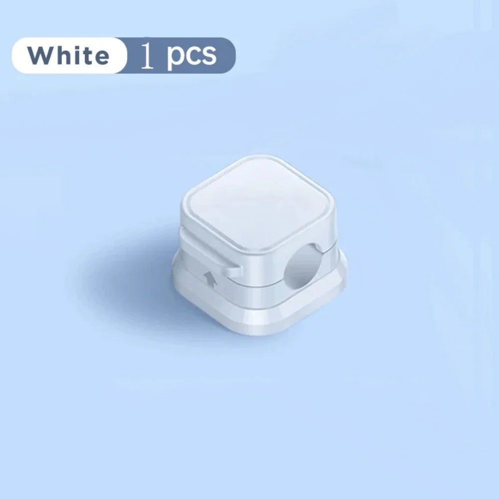 1-6Pcs Magnetic Cable Clip Charging Data Cable Holder Under Desk Cable Management Cable Organizer Holder Adhesive Wire Keeper Qme White 1pcs