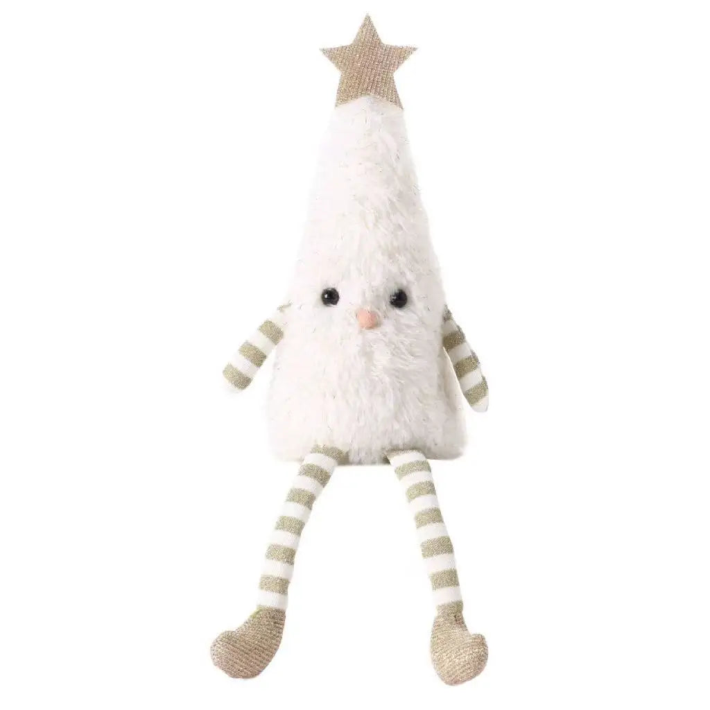 Xmas Soft Doll Ornament Lovely Plush Tree Figurine Festive Table Qme white 30cm 0