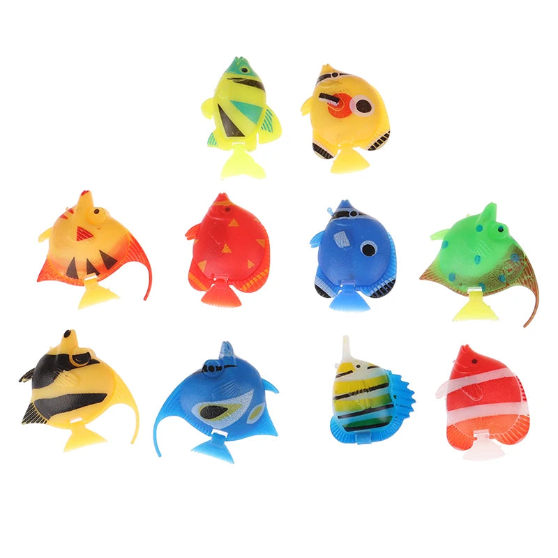 .10Pcs Aquarium Fish Tank Artificial Fake Floating Fish Pet Decor Ornaments. Qme