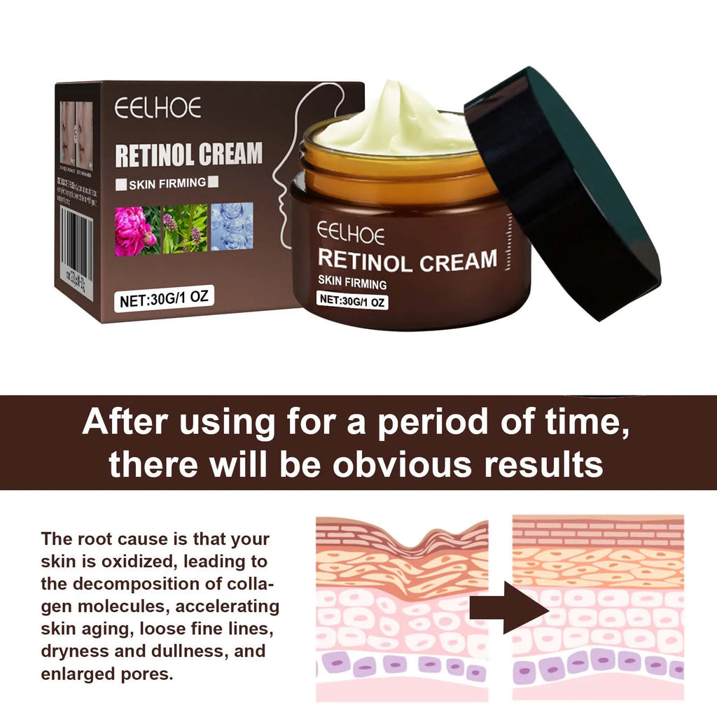 Double Retinol Facial Cream Anti-aging Fade Fine Line Wrinkle Firming Lifting Repair Skin Barrier Brightening Moisturizing Cream Qme