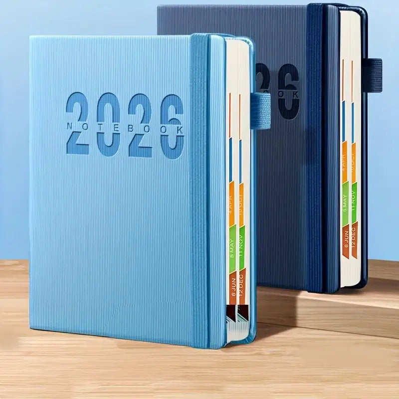2026 Daily Monthly Planner Colorful Mark Hardcover Leather Day 400 Qme