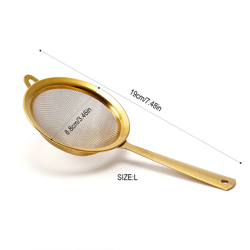 Stainless Steel Matcha Sifter Very Fine Mesh Rust-proof Tea Strainer Qme Gold L