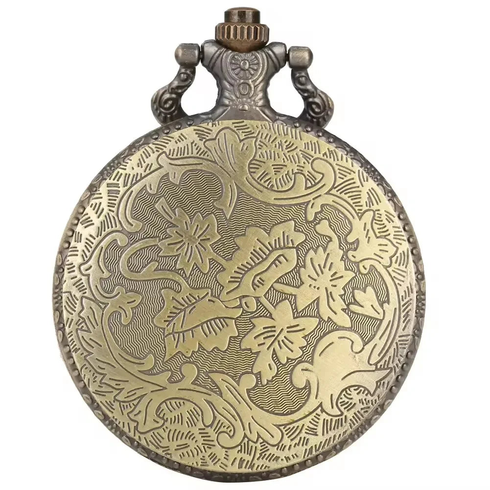 Elderly people giving gifts Antique Bronze Jewelry Pendant Santa Claus Necklace Steampunk Quartz Pocket Watch with Chain Qme