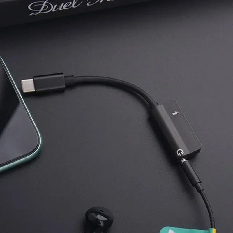 5pcs USB C DAC Adapter 2 in 1 Type C to 3.5 Earphone Adapter Audio Type-c to Earphone 3mm Jack AUX usb c 3.5 Adapters Qme