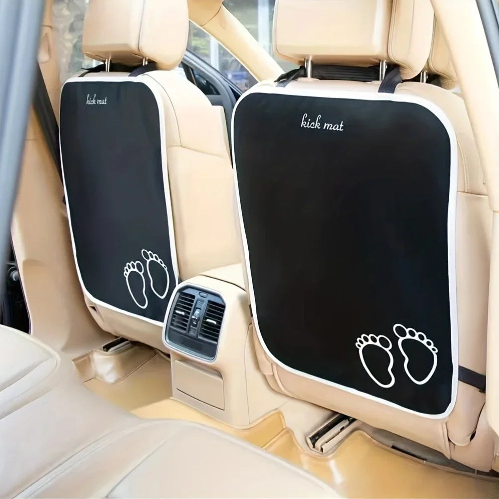 Durable car seat back cover protector - Impact-resistant pad, with footprint design, easy to install, perfect for rear seats, Qme