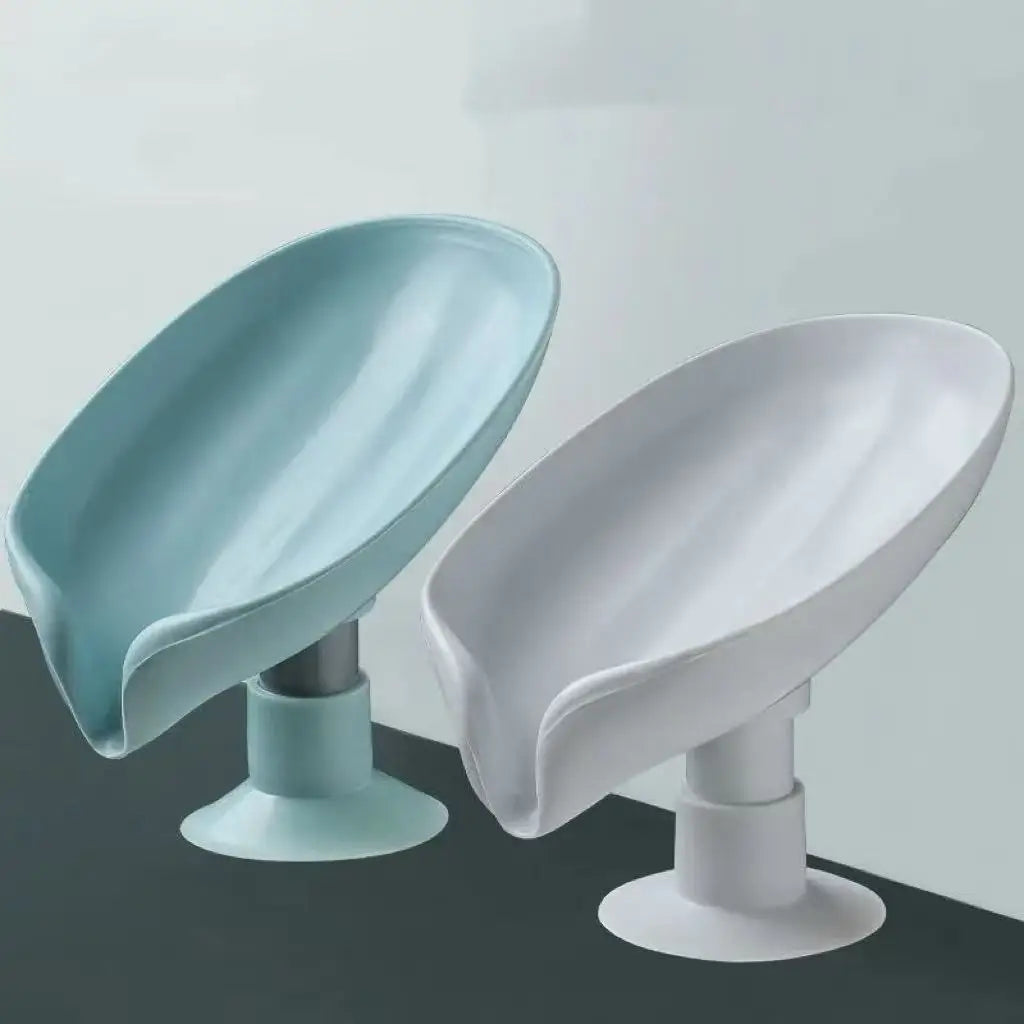 Lotus Leaf Soap Box No Drill Suction Cup Holder Vertical Drainable Qme