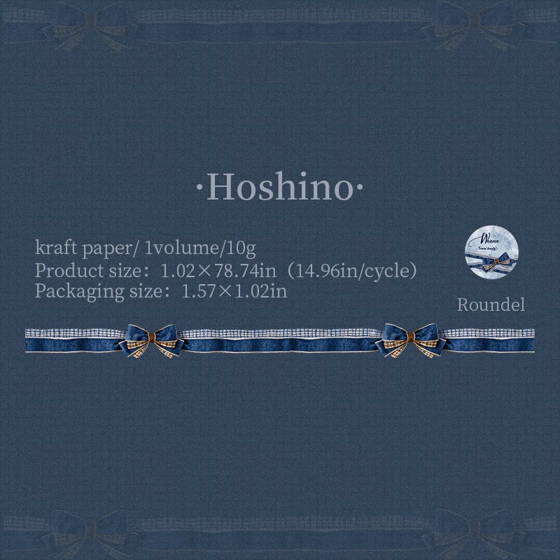 1 Roll Bow Pattern Fabric Texture Themed Die-Cut Washi Tape for DIY Scrapbook Frame Collage Laptop Phone Cup Luggage Guitar Deco Qme 2