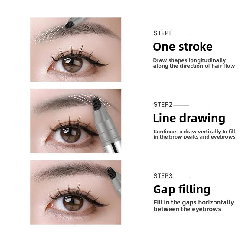 Slant Tip Liquid Eyebrow Pencil Waterproof Smudge Proof Design Easy Qme