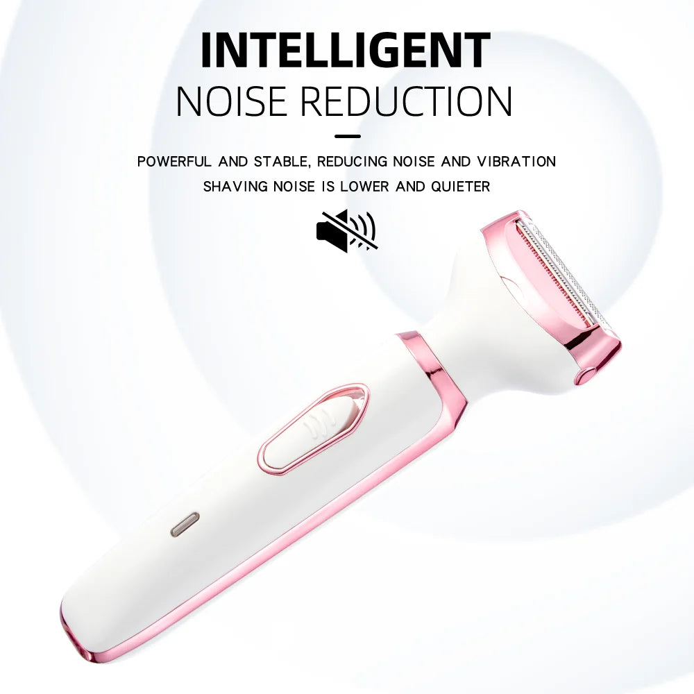 4 In 1 Electric Lady Shaver, Body Hair Removal Epilator, Painless Cordless Trimmer Razor, Gifts For Women Qme