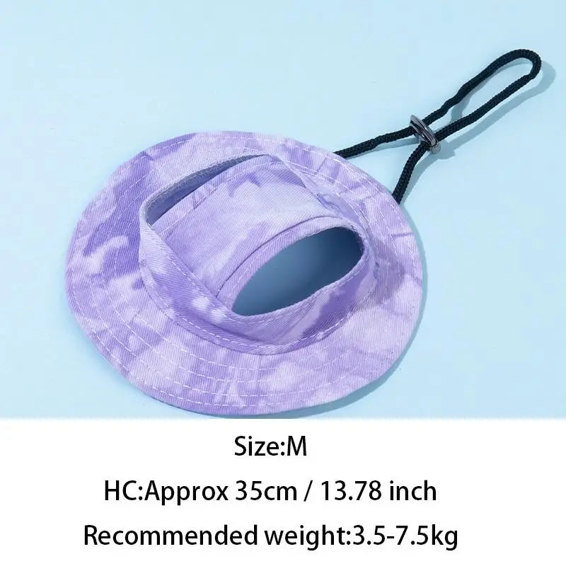 Pets Hat Ear Holes Adjustable Baseball Cap Medium Small Dogs Summer Qme M Purple