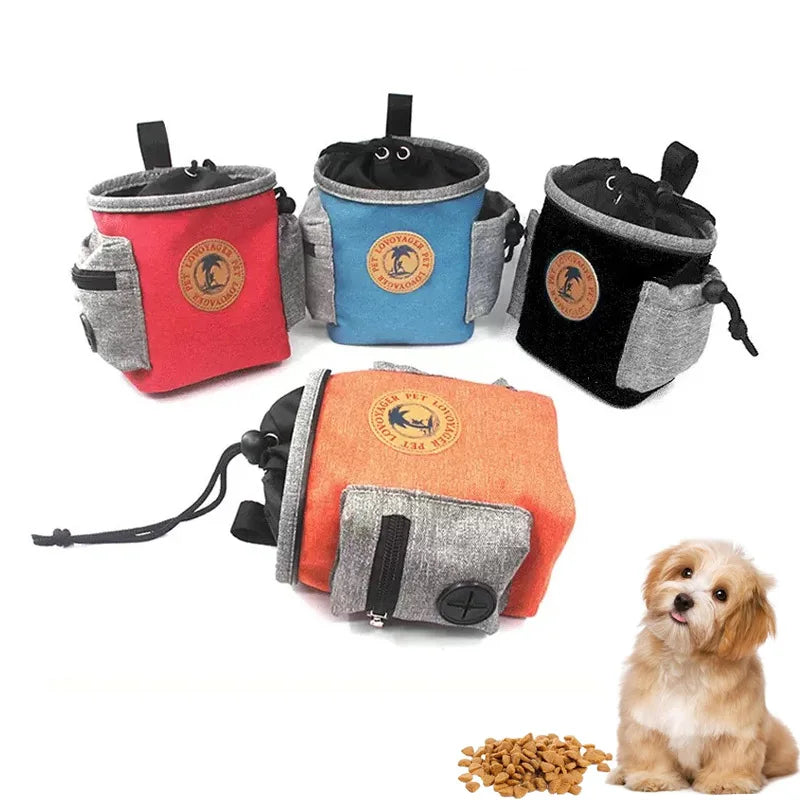Pet color blocked snack bag training waist bag, multi-functional portable dog food waist bag Qme