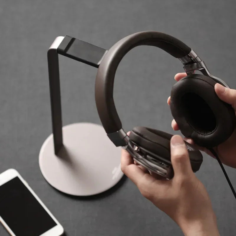 Universal Metal Holder for Desk Display & Storage, Aluminum H - Shape Headphone Stand Qme