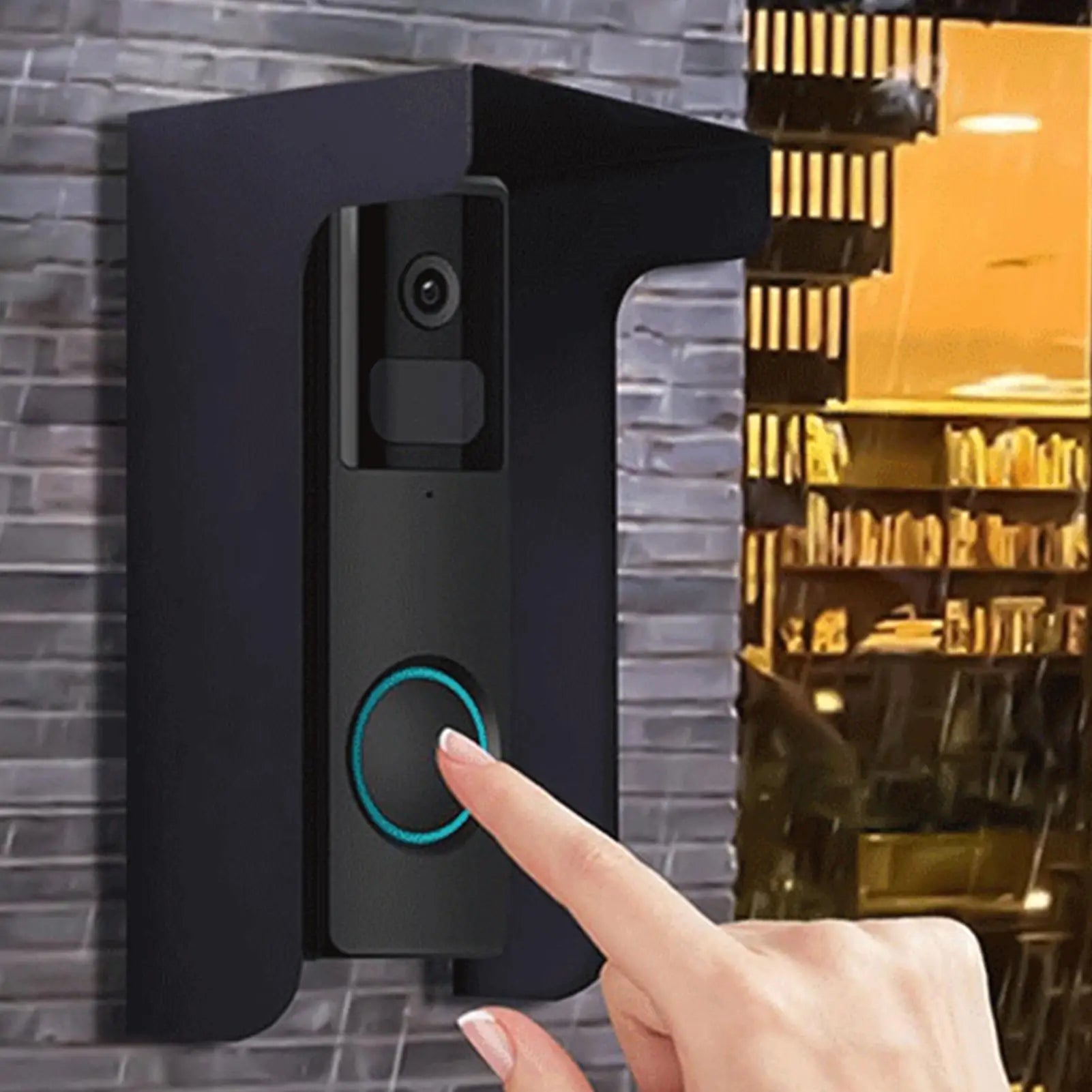 Doorbell Cover Sun-proof Door Bell Protection Cover Anti-Glare Sun Protection Access Control Device Housing for Front Door Qme
