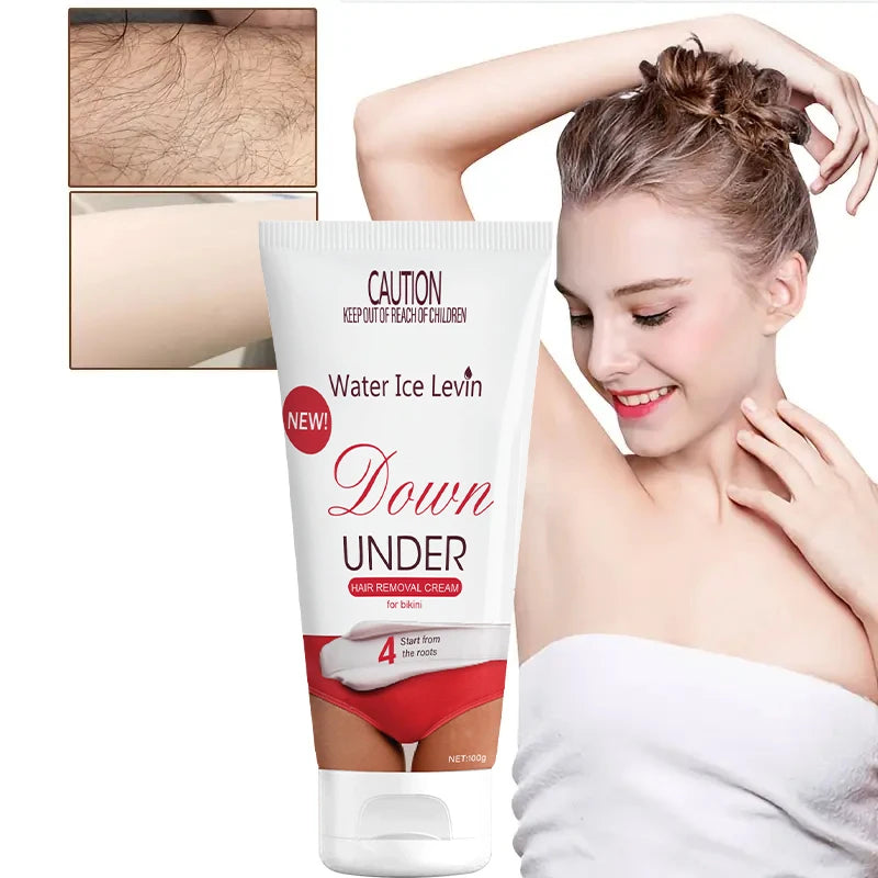 Gentle and Soothing Hair Removal Cream for Sensitive Skin - Alcohol-Free, Suitable for Underarms and Bikini Area, Painless Hair Removal for Women, 1-Pack Qme