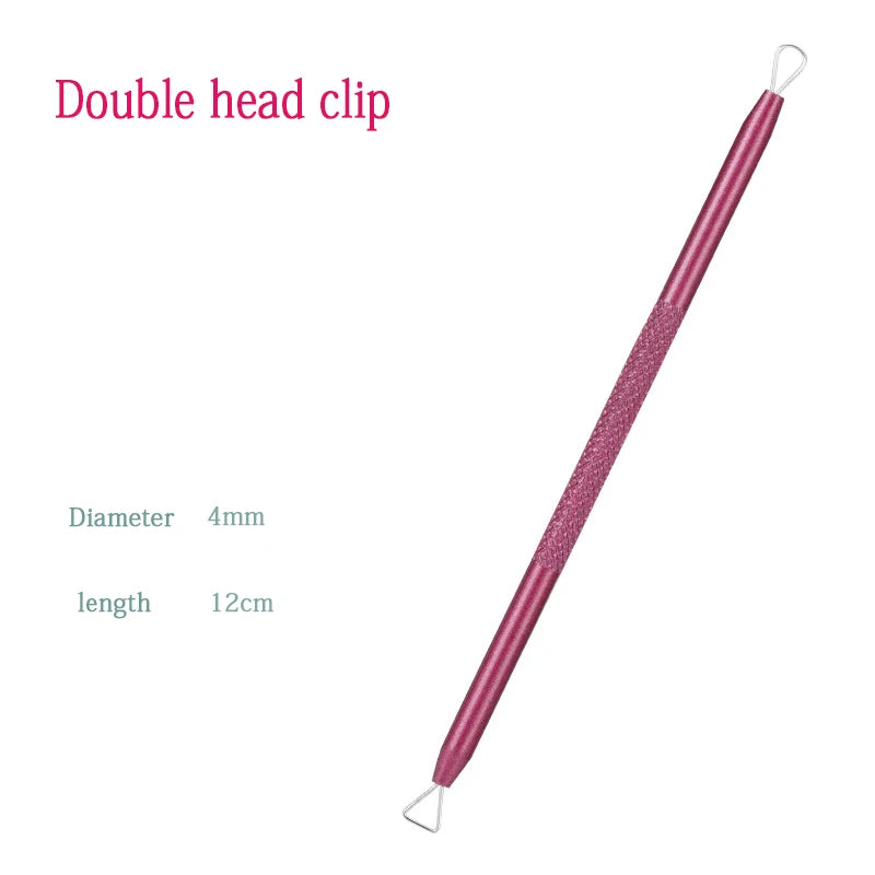 Ultra-fine Acne Pimples Blackhead Clip Tweezers Beauty Face Skin Care Cleaning Blackhead Remover Kit Acne Needle Hook Tool Qme Double head