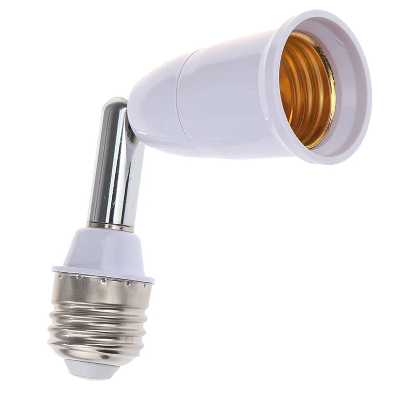 Universal E27 to E27 Lengthened Lamp Base 180 degree Rotation Tube LED Flexible Lamp base Bulb Socket Light Holder Converters. Qme