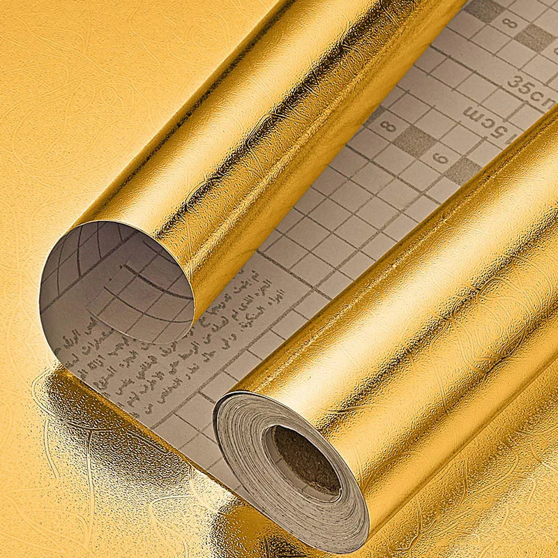 Metal Texture Decorative Wallpaper Self Adhesive Waterproof Oil Proof High Temperature Resistance Background Wall Stickers Qme 6 40cmX20m