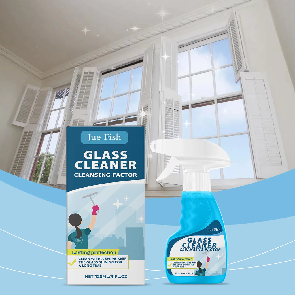 Glass cleaner for home mirror glass to remove oil, stains and dirt; glass cleaning spray Qme